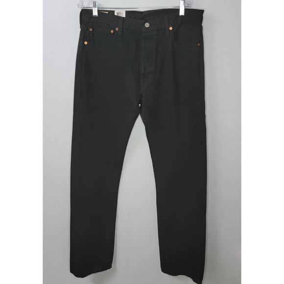 NWT Levis PREMIUM Big E 501 Classic Fit Mens Straight Leg Button Fly Black Jeans